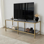 TV stalas Asir, 130x45x40 cm, pilkas/auksinis