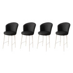 Baro kėdės rinkinys (4 vienetai) Fora - Black, White