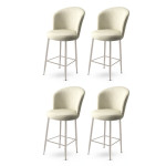 Baro kėdės rinkinys (4 vienetai) Fora - Cream, Chrome