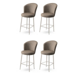 Baro kėdės rinkinys (4 vienetai) Alte - Cappuccino, Chrome