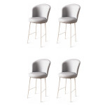 4-ių baro kėdžių komplektas Uras, pilkas/baltas