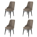 Kėdės rinkinys (4 vienetai) Pare - Cappuccino, Black