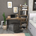 Rašomasis stalas ir lentyna Kalune Design Vina 322RTC1316, rudas
