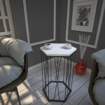 Šoninis stalas Cetrus Wood - White