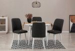 Išplečiamas pietų stalas ir kėdės (5 vienetai) Vina 1053 - White, Anthracite