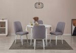 Išplečiamas pietų stalas ir kėdės (5 vienetai) Vina 0701 - White, Grey