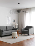 Trivietė sofa Nordi, pilka/juoda
