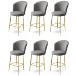 Baro kėdės rinkinys (6 vienetai) Alte - Grey, Gold