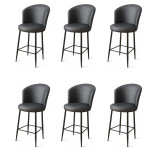 Baro kėdės rinkinys (6 vienetai) Uras - Anthracite, Black