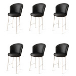 Baro kėdės rinkinys (6 vienetai) Uras - Black, White