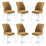 Kėdės rinkinys (6 vienetai) Flex - Cappuccino, White