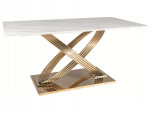 Stalas Signal Meble Hermes, baltas/geltonas
