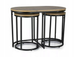 3-jų dalių kavos staliukų komplektas Signal Meble Twix, juodas/rudas