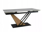 Stalas Signal Meble Genesis, 160x90 cm, baltas/rudas