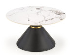 Kavos staliukas Halmar Goretti, 60x51 cm, balto marmuro/juodos spalvos