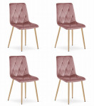 4-ių kėdžių komplektas Leobert Libra, rožinis/rudas
