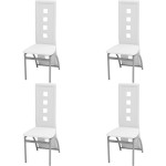 Valgomojo kėdės, 4vnt., baltos spalvos, dirbtinė oda