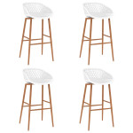 Baro kėdės, 4vnt., baltos spalvos