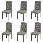 Valgomojo kėdės, 6vnt., pilkos spalvos, audinys