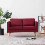 Dvivietė sofa, vyno raudonos spalvos, audinys