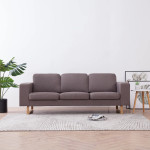 Trivietė sofa, taupe spalvos, audinys