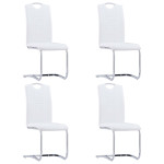 Gembinės valgomojo kėdės, 4vnt., baltos, dirbtinė oda
