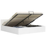 Lovos rėmas su daiktadėže, baltas, 160x200cm, dirbtinė oda