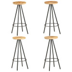 Baro taburetės, 4vnt., neapdorota mango mediena