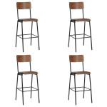 Baro taburetės, 4vnt., fanera ir plienas (2x280079)