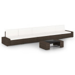 Sodo poilsio baldų komplektas, 6 dalių, rudas, poliratanas