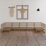 Sodo poilsio baldų komplektas, 7 dalių, pušies medienos masyvas