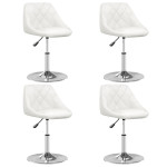 Valgomojo kėdės, 4vnt., baltos spalvos, dirbtinė oda