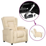 Atsistojantis krėslas, kreminės spalvos, audinys