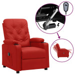 Elektrinis atlošiamas krėslas, raudonojo vyno, dirbtinė oda