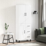 Komoda, baltos spalvos, 69,5x34x180cm, apdirbta mediena