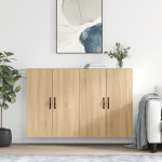 Prie sienos montuojamos spintelės, 2vnt., ąžuolo, mediena