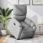 Atsistojantis atlošiamas krėslas, šviesiai pilkas, audinys