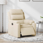 Elektrinis atlošiamas krėslas, kreminės spalvos, audinys