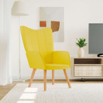 Poilsio kėdė, garstyčių geltonos spalvos, audinys