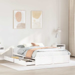 Lovos rėmas be čiužinio, baltas, 140x200cm, pušies masyvas