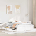 Lovos rėmas be čiužinio, baltas, 150x200cm, pušies masyvas