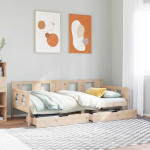 Lova su stalčiais, 80x200cm, pušies medienos masyvas