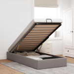 Osmanų lovos rėmas be čiužinio, taupe, 100x200cm, audinys