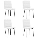 Valgomojo kėdės, 4vnt., baltos spalvos, dirbtinė oda