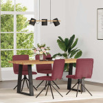 Valgomojo kėdės, 4vnt., raudonojo vyno, audinys