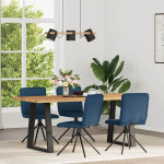 Valgomojo kėdės, 4vnt., mėlynos spalvos, audinys