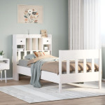 Lovos rėmas be čiužinio, baltas, 90x200cm, pušies masyvas