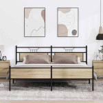 Lovos rėmas be čiužinio, sonoma ąžuolo, 200x200cm, metalas