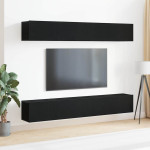 TV spintelių komplektas 4 pcs Juodas ąžuolas 100 x 30 x 30 cm