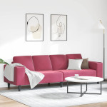 Svetainės sofa Vyno raudona 250 x 77 x 76 cm